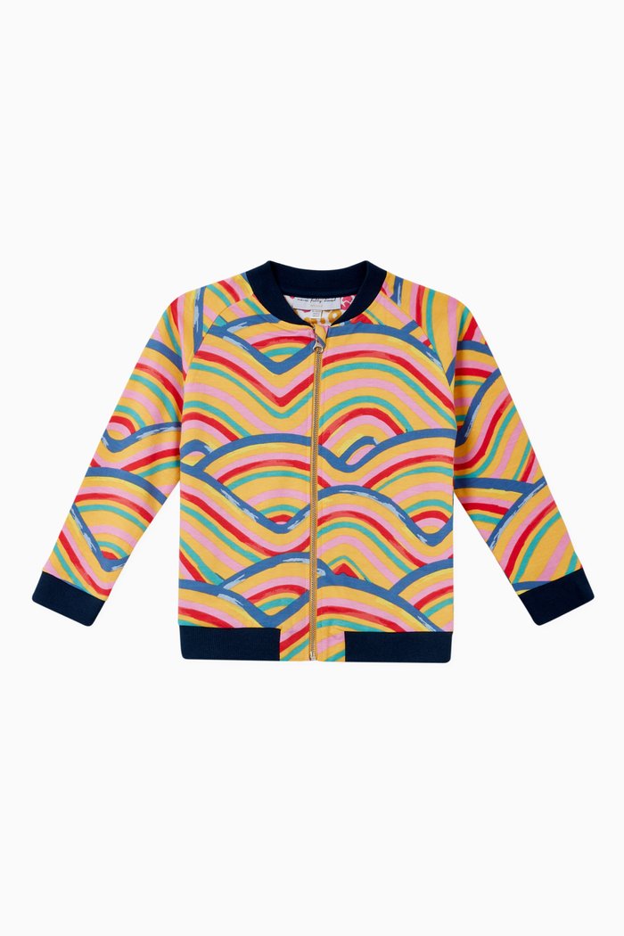 

Wave Print Jacket in Organic Cotton Jersey, Multicolour