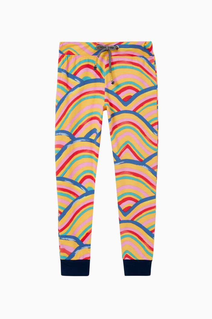 

Wave Print Joggers in Organic Cotton Jersey, Multicolour