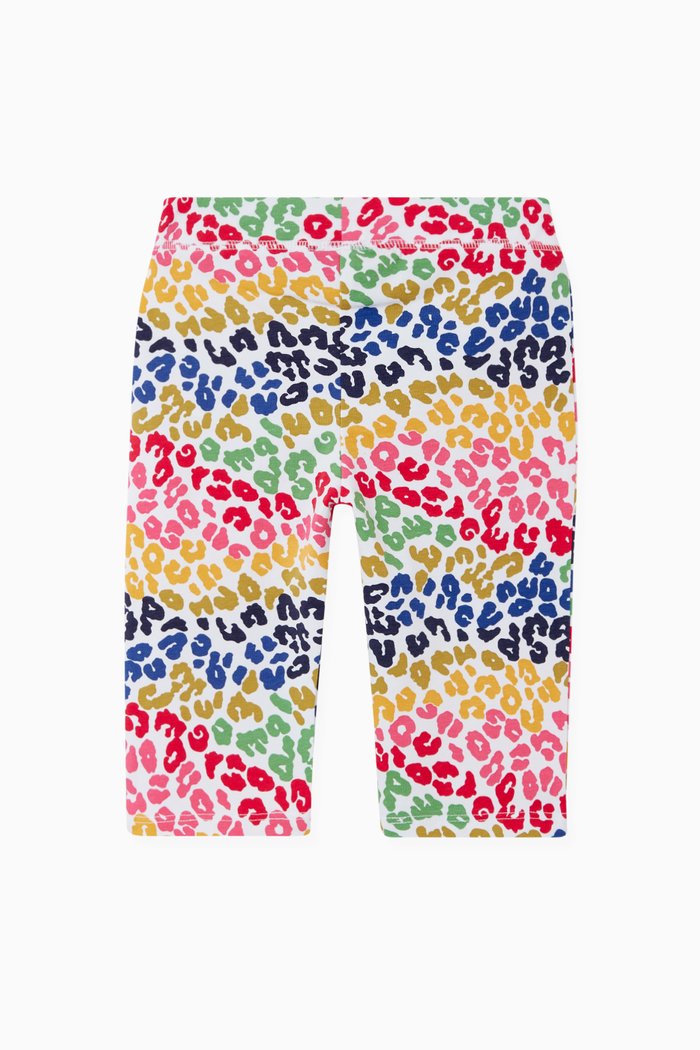 

Rainbow Leopard Bike Shorts in Stretch Organic Cotton, Multicolour