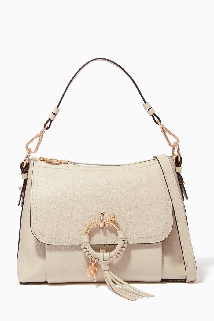 

Small Joan Shoulder Bag in Grained Cowhide, Neutral
