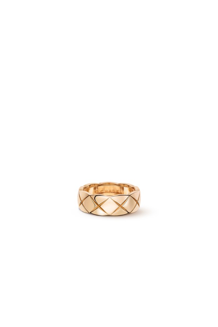Quilted motif, small version, 18K BEIGE GOLD, Neutral