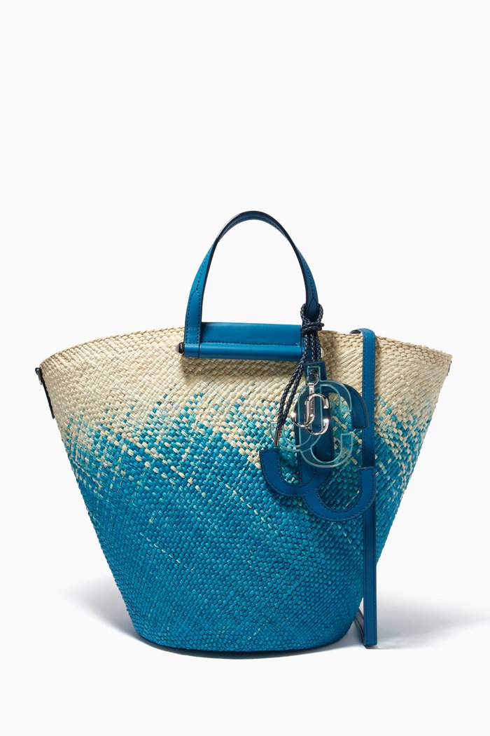 

Macy Basket in Raffia Degrade, Blue