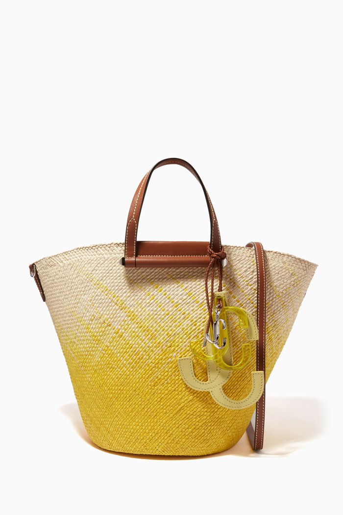 

Macy Basket in Raffia Degrade, Yellow