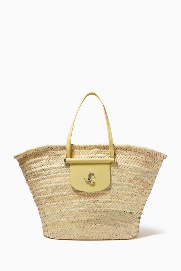 

Macy Tote Bag in Palm Leaf Raffia, Yellow
