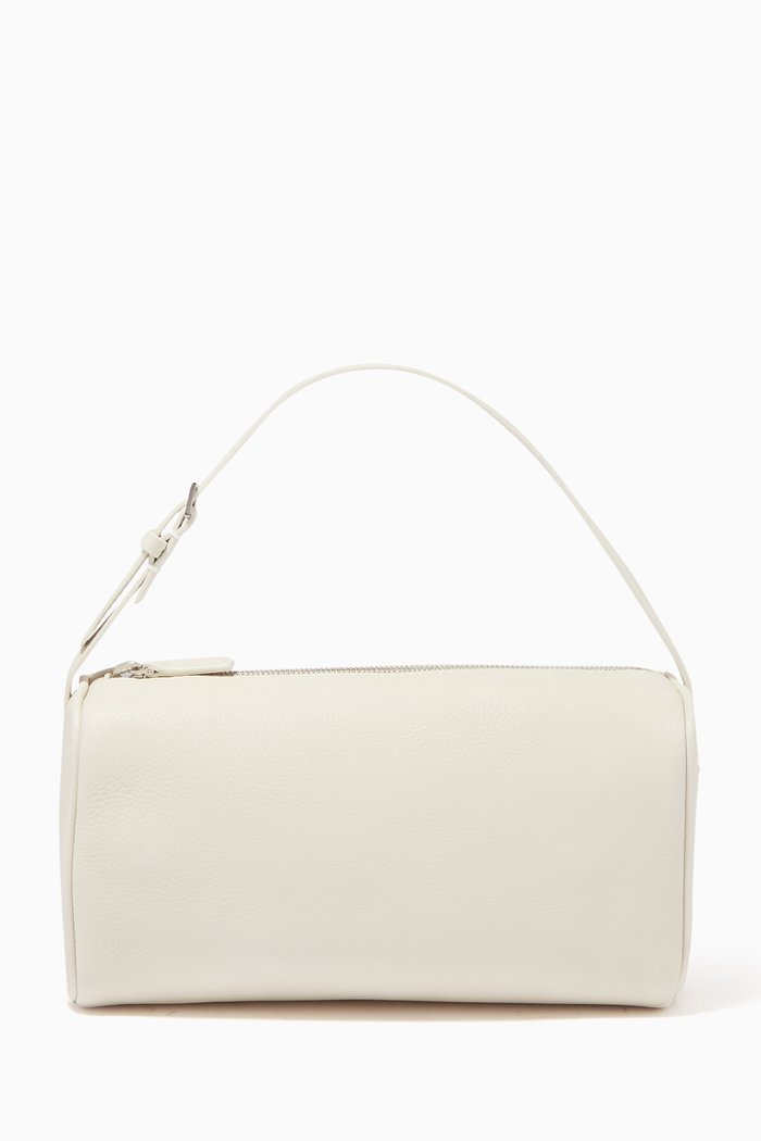 

90s Baguette Small Shoulder Bag in Leather, White