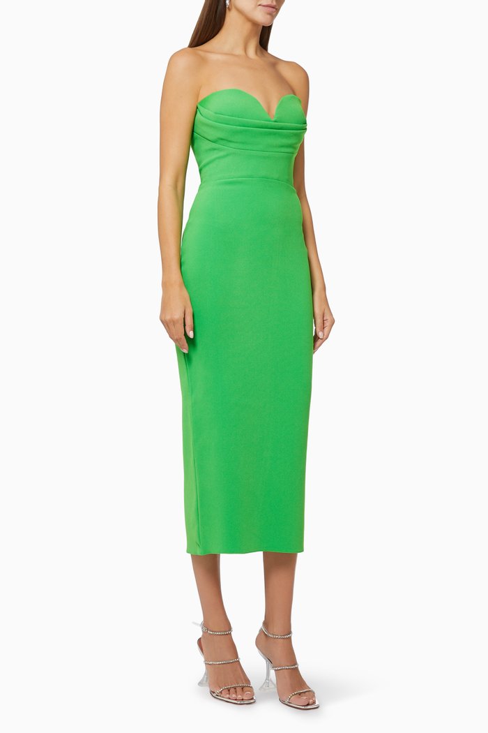 

Darcy Midi Dress in Stretch Crepe, Green