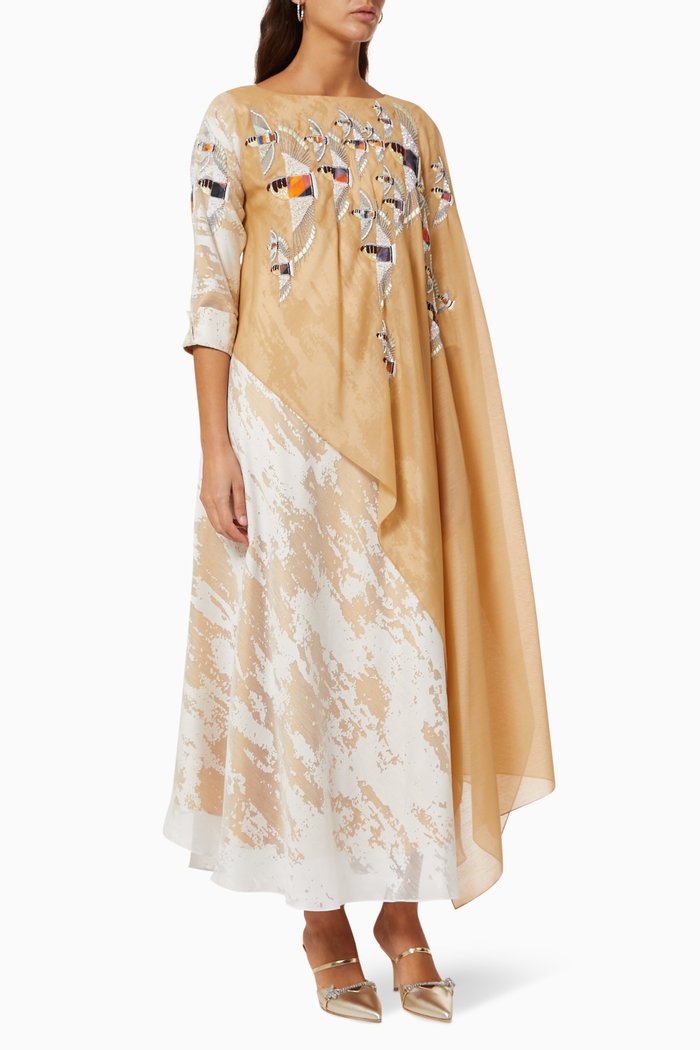 

Beaded Shawl jalabiya, Neutral