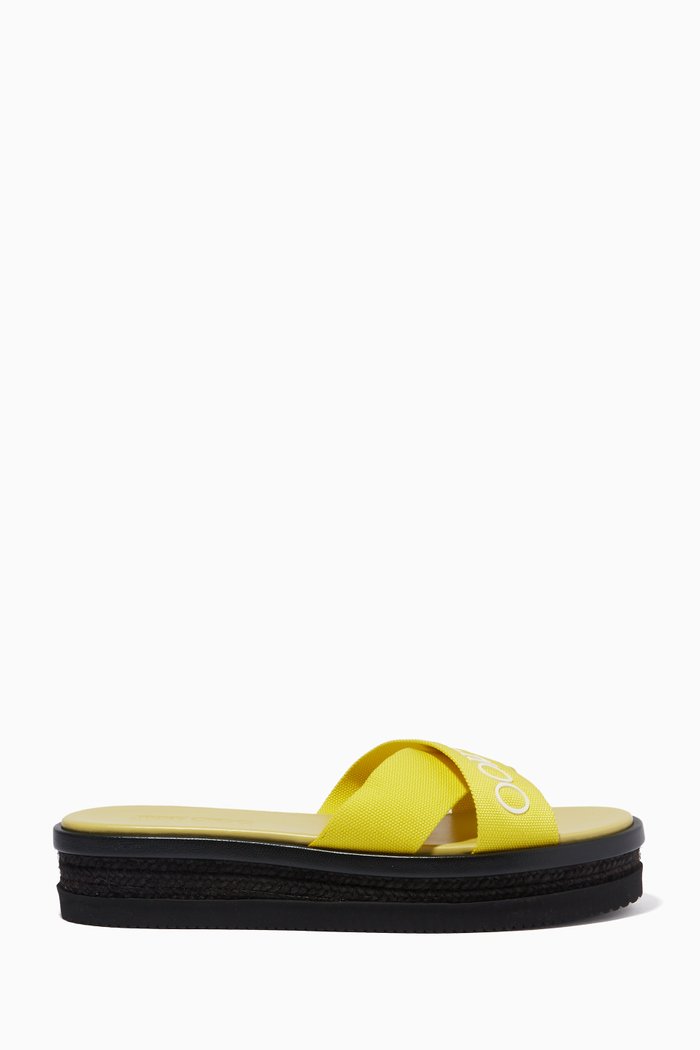 

Joy Flats in Fabric and Leather, Yellow