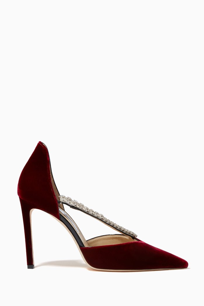 

Bee 100 Pumps in Velvet, Red