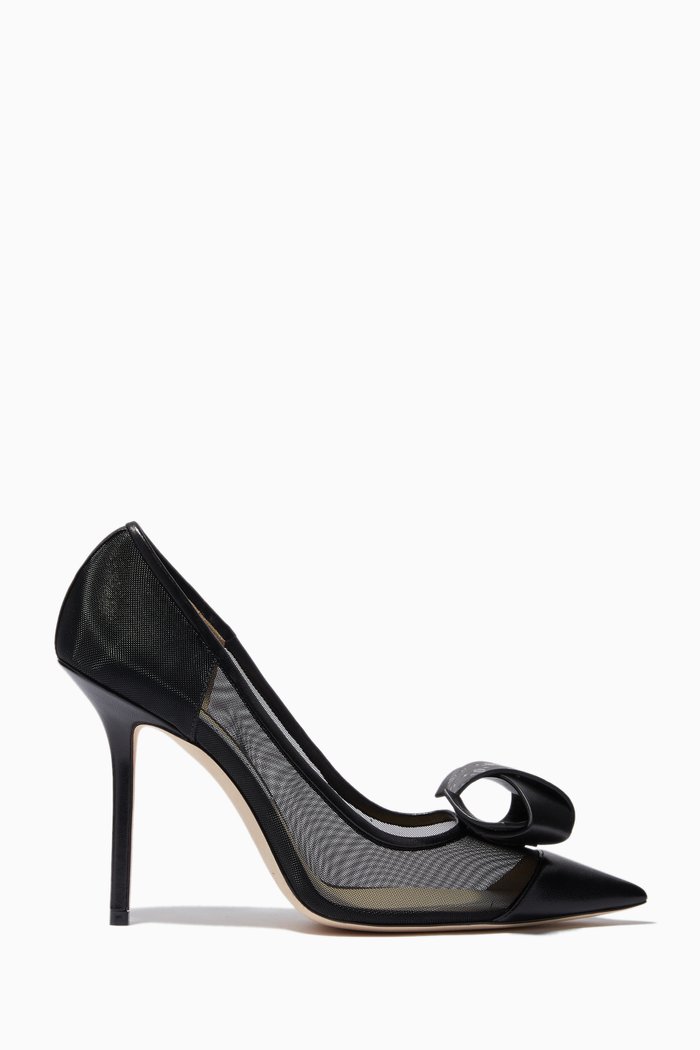 Lani 100 Pumps in Mesh & Leather, Black