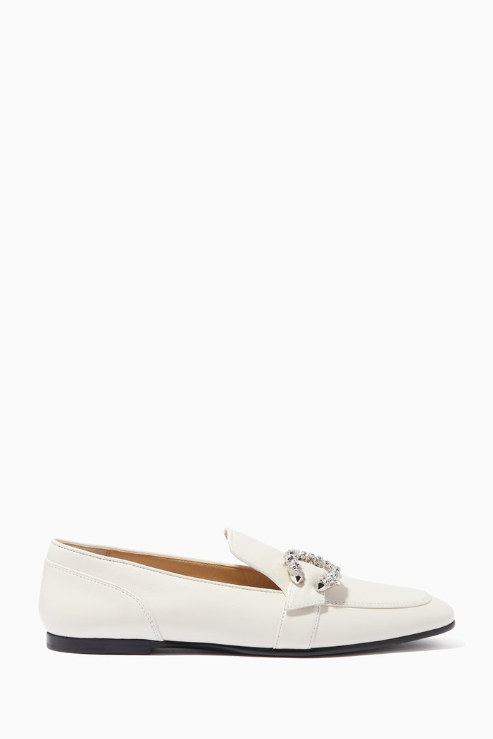

Mani Flats in Leather, White