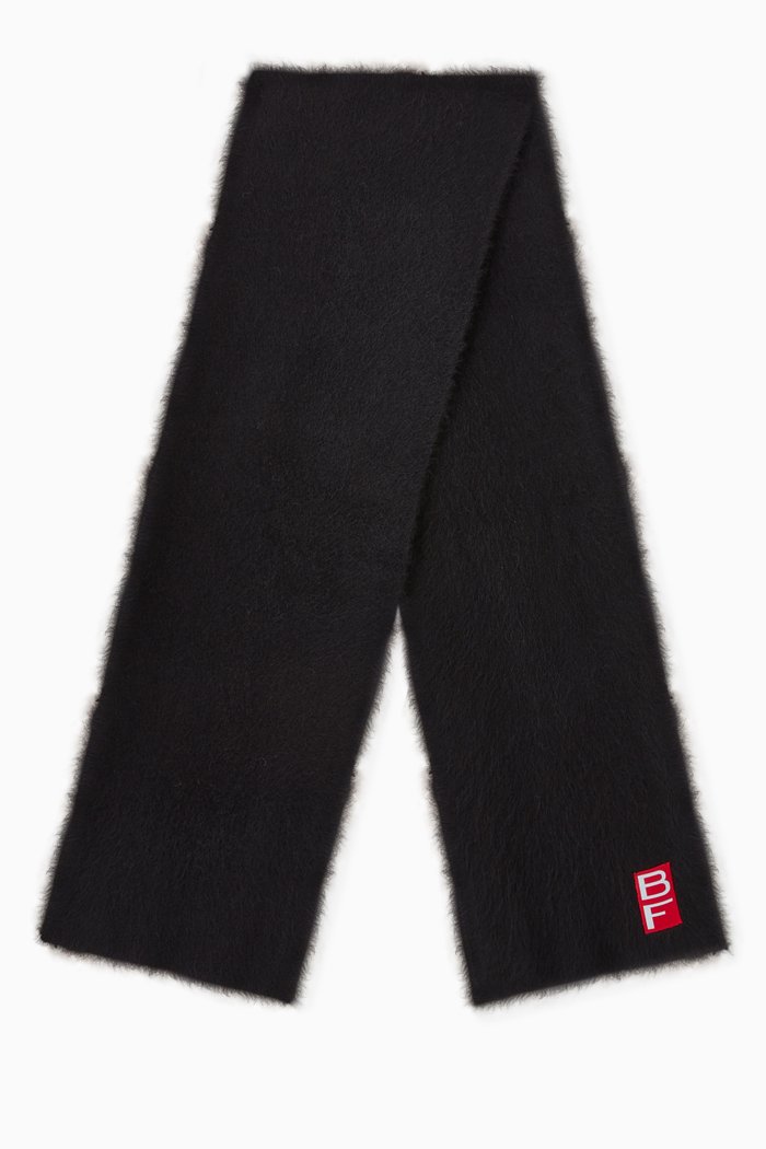 

Logo Knit Scarf in Alpaca, Black