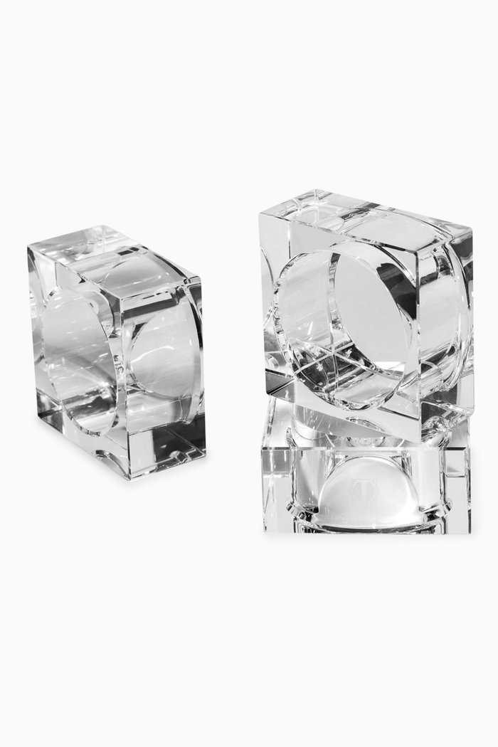 

William Square Napkin Rings, Set of 4, Neutral