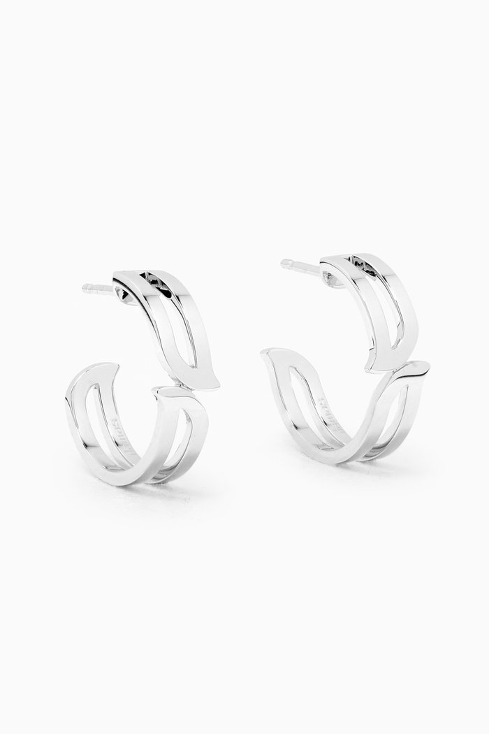 

Alif Hoop Earrings in 18kt White Gold