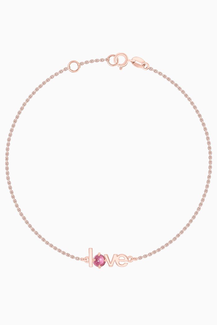 

Love Bracelet with Rhodolite Garnet in 14kt Rose Gold