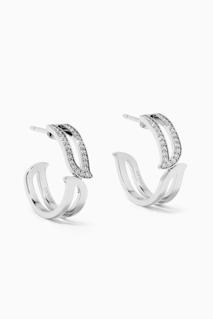 

Alif Earrings with Diamonds in 18kt White Gold