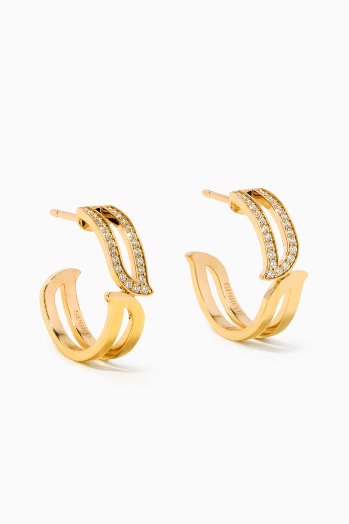 

Alif Earrings with Diamonds in 18kt Yellow Gold