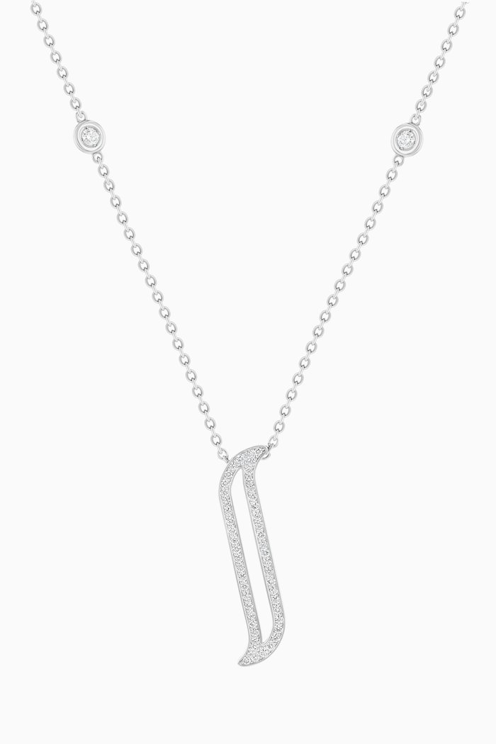 

Alif Necklace with Diamonds in 18kt White Gold