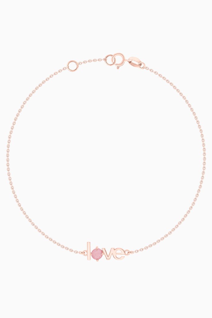 Love Bracelet with Pink Opal in 14kt Rose Gold