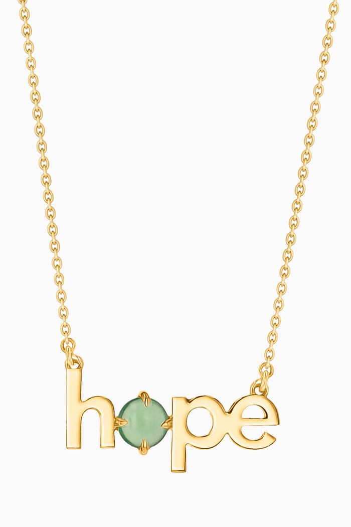 

Hope Necklace with Chrysoprase in 14kt Yellow Gold