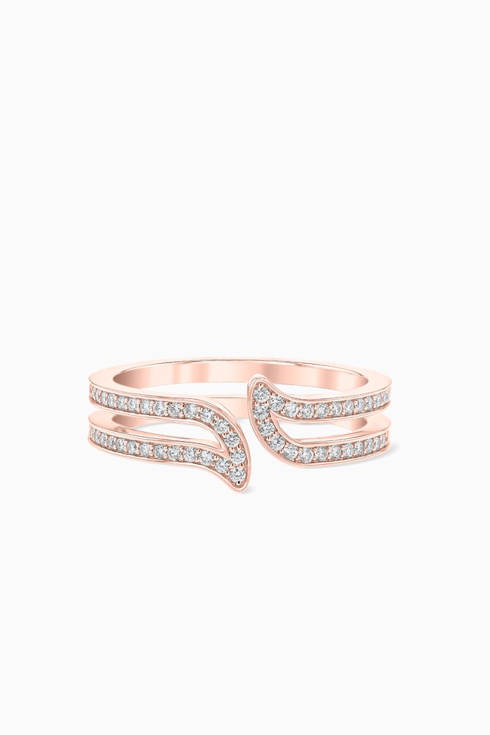

Alif Ring with Diamonds in 18kt Rose Gold