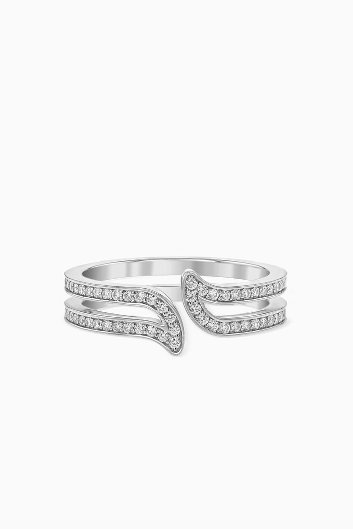 

Alif Ring with Diamonds in 18kt White Gold