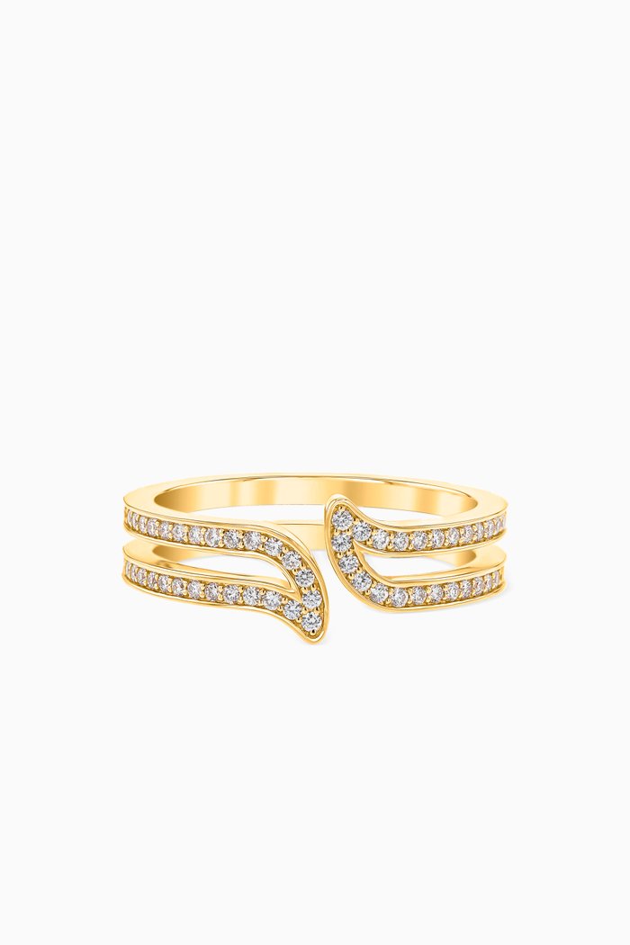 

Alif Ring with Diamonds in 18kt Yellow Gold