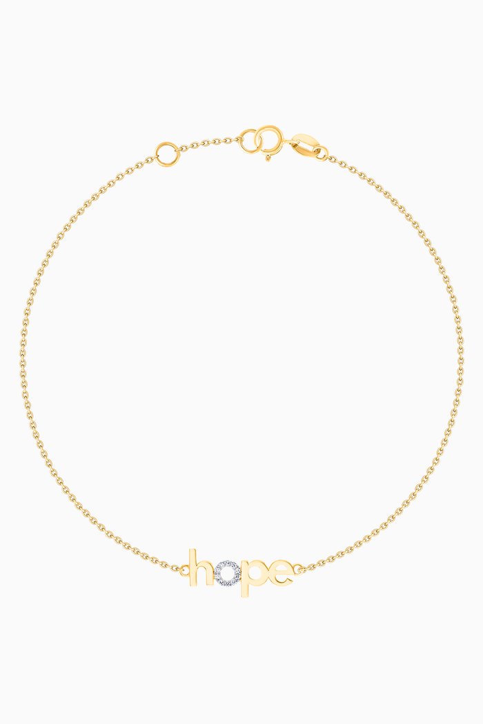 

Hope Bracelet with Diamonds in 14kt Yellow Gold