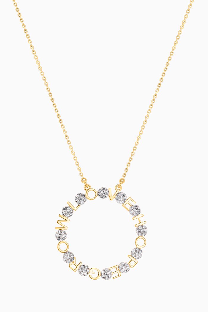 

Love, Hope, Grow Necklace with Diamonds in 14kt Yellow Gold