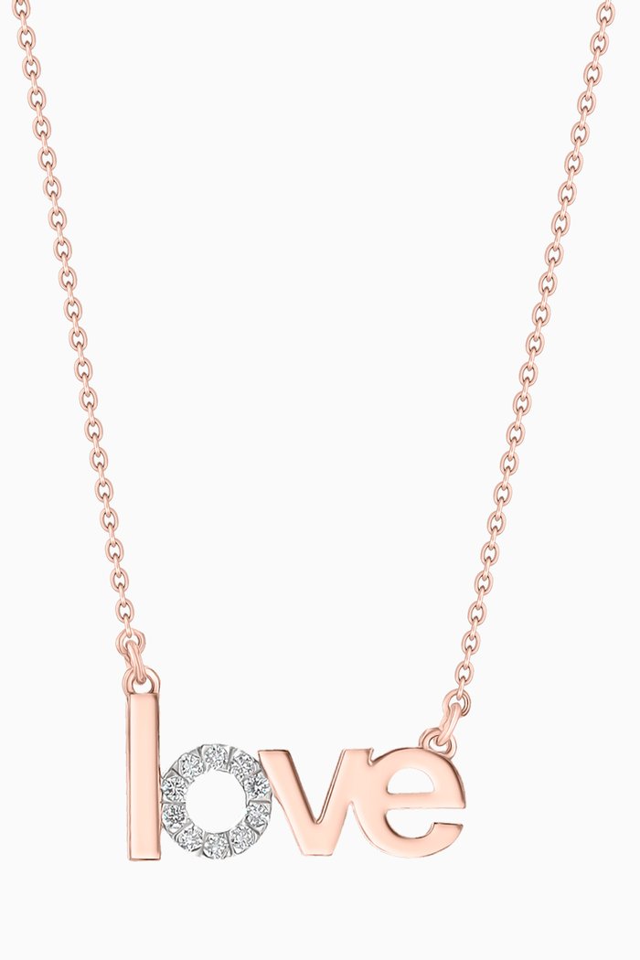 

Love Necklace with Diamonds in 14kt Rose Gold