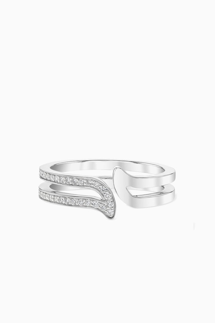 

Alif Ring with Diamonds in 18kt White Gold