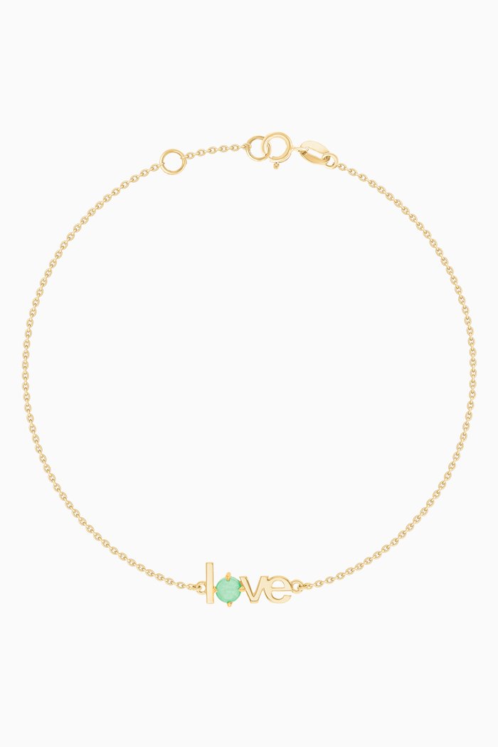 

Love Bracelet with Chrysoprase in 14kt Yellow Gold
