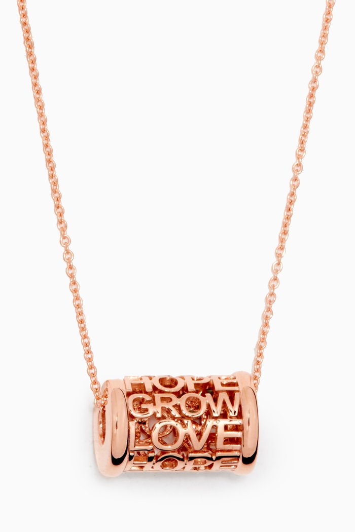 

Love, Hope, Grow Barrel Necklace in 14kt Rose Gold
