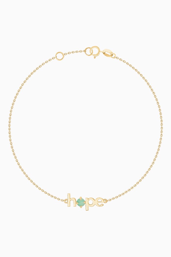 

Hope Bracelet with Chrysoprase in 14kt Yellow Gold