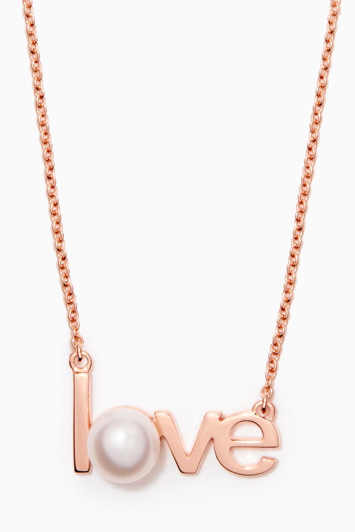 

Love Necklace with Pearl in 14kt Rose Gold