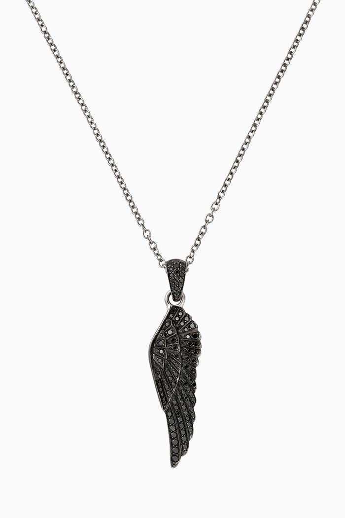

Wings Classic Small Black Diamond Pendant in Black Rhodium-plated 18kt White Gold