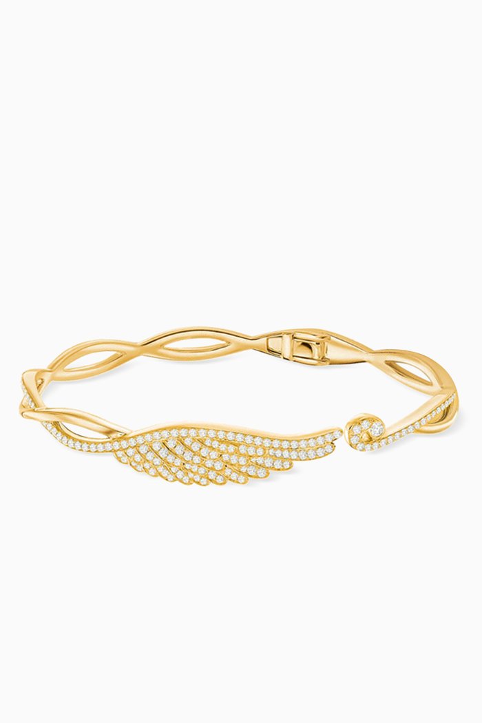 

Wings Embrace Diamond Bangle in 18kt Yellow Gold
