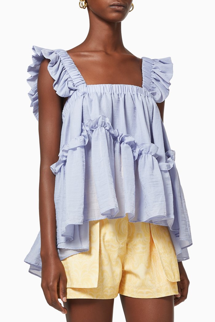 Mie Top in Crushed Ripstop, Purple