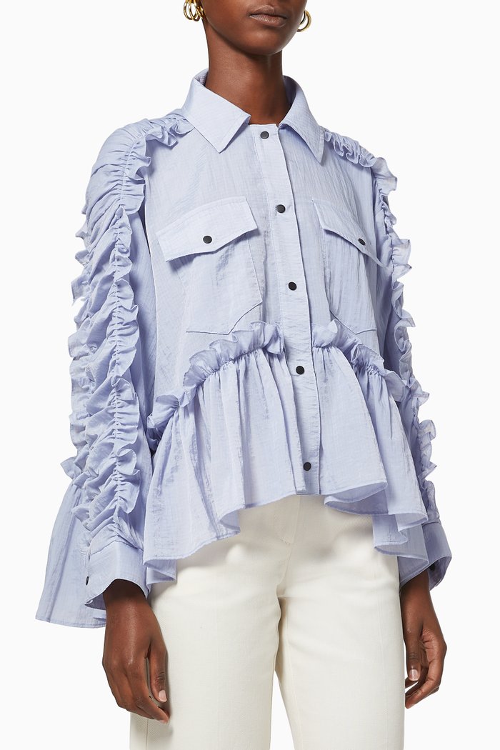

Bodil Over Shirt in Crushed Ripstop, Purple
