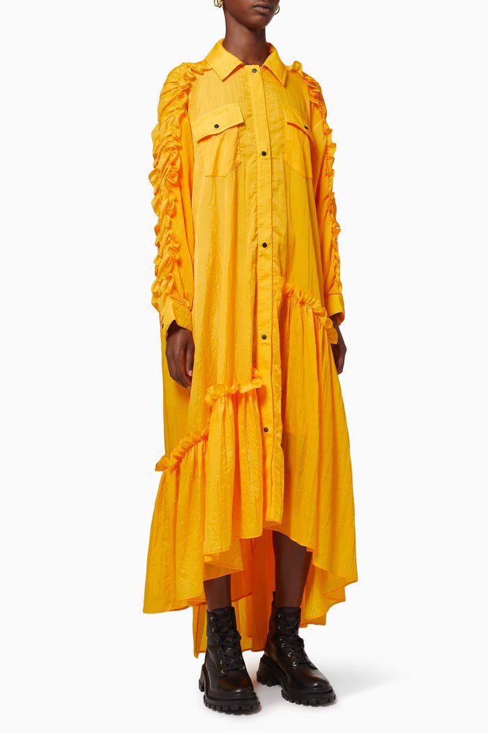 

Britta Coat Dress in Crushed Ripstop, Yellow