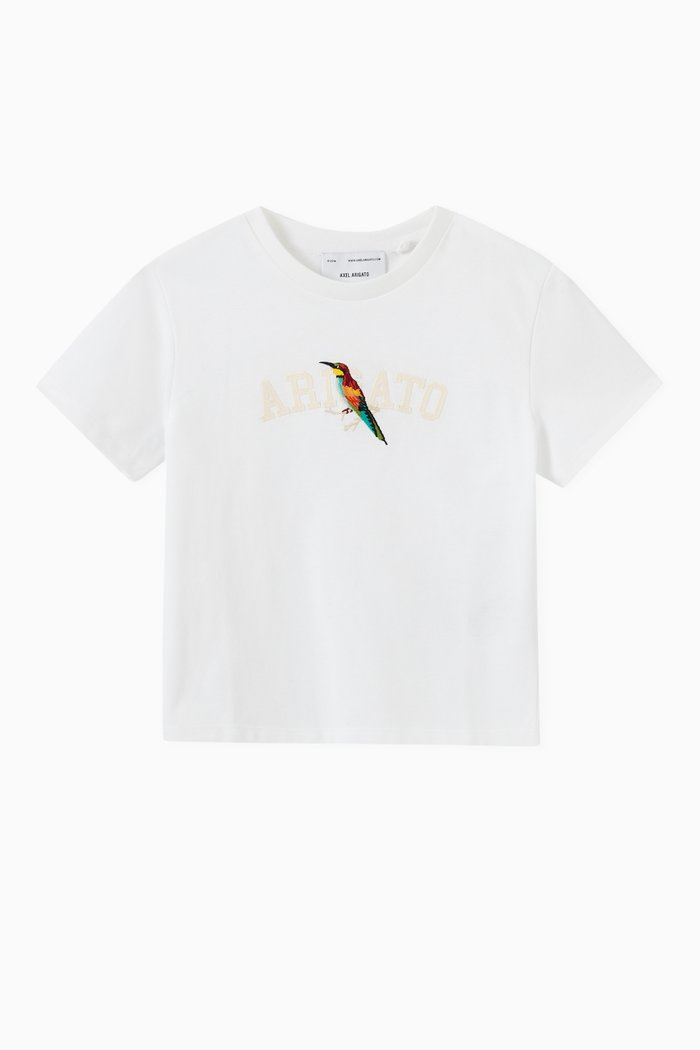 

Bee Bird College Logo T-shirt in Organic Jersey, White