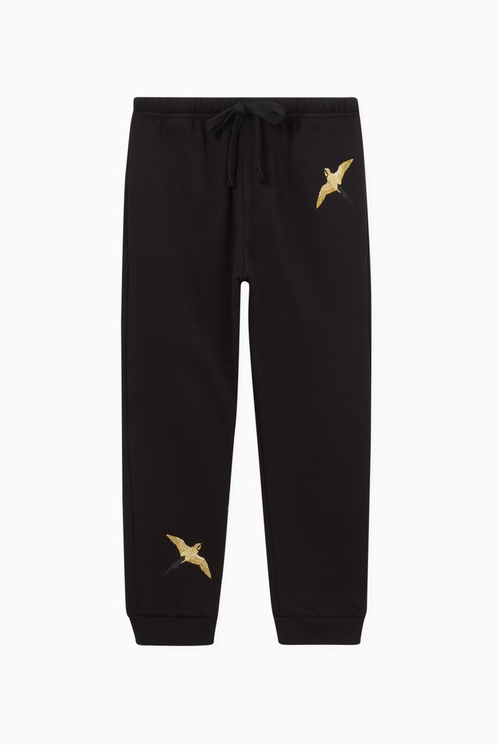

Metallic Tori Bird Sweatpants in Jersey, Black