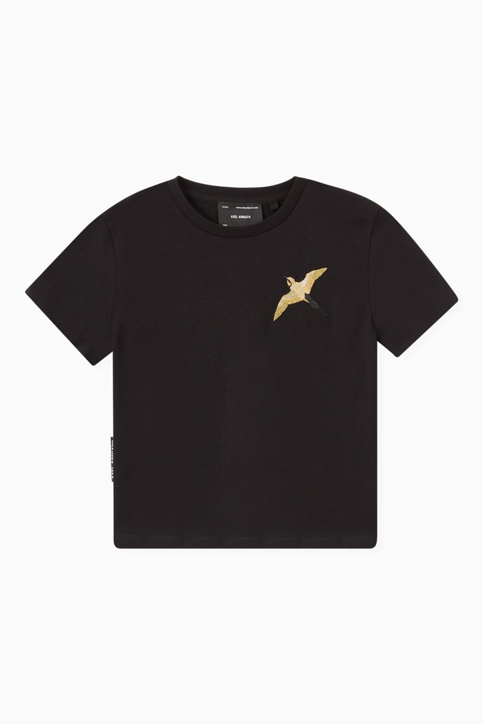 

Metallic Bee Bird T-shirt in Organic Cotton, Black