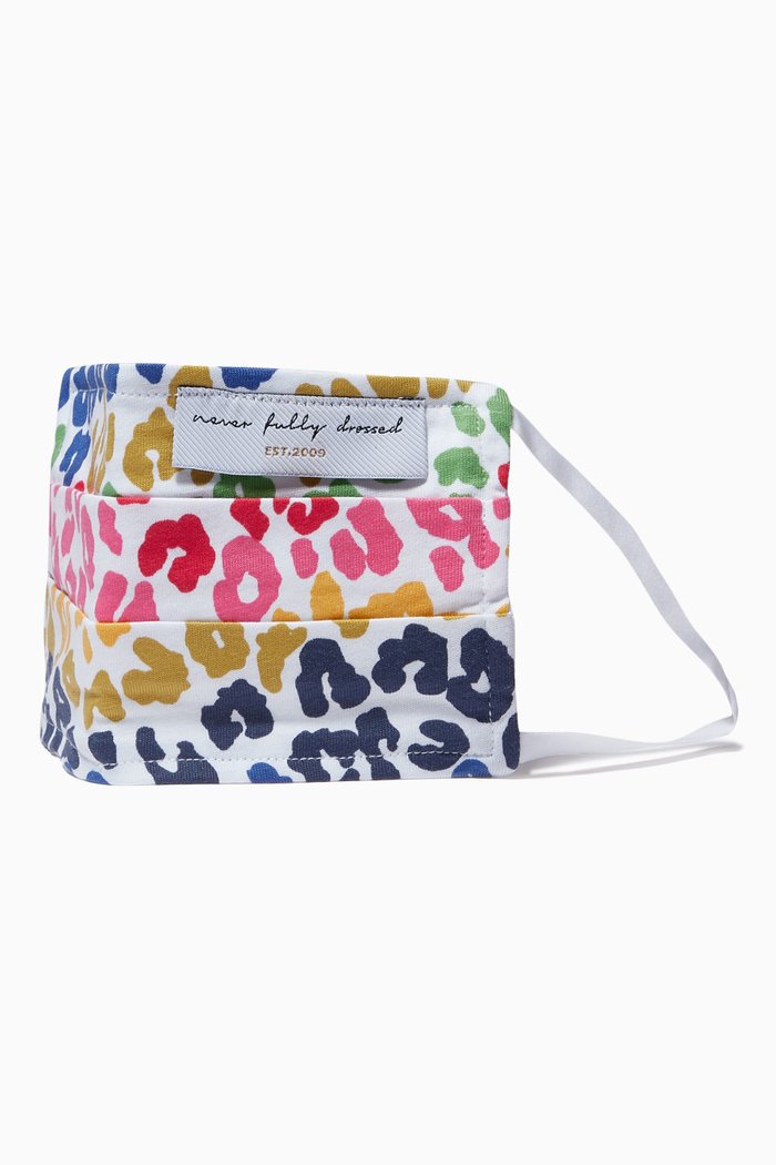 Rainbow Leopard Face Mask, Multicolour