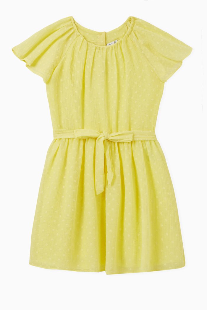 

Woven Dress in Crepe, Yellow
