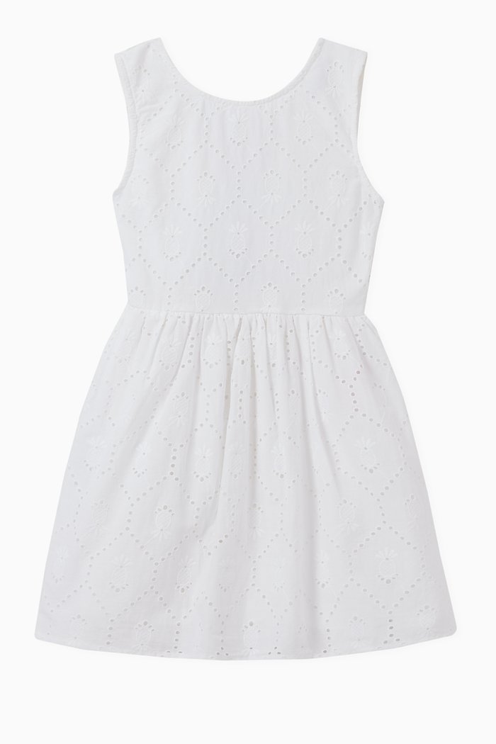 

Broderie Anglaise Dress in Organic Cotton, White