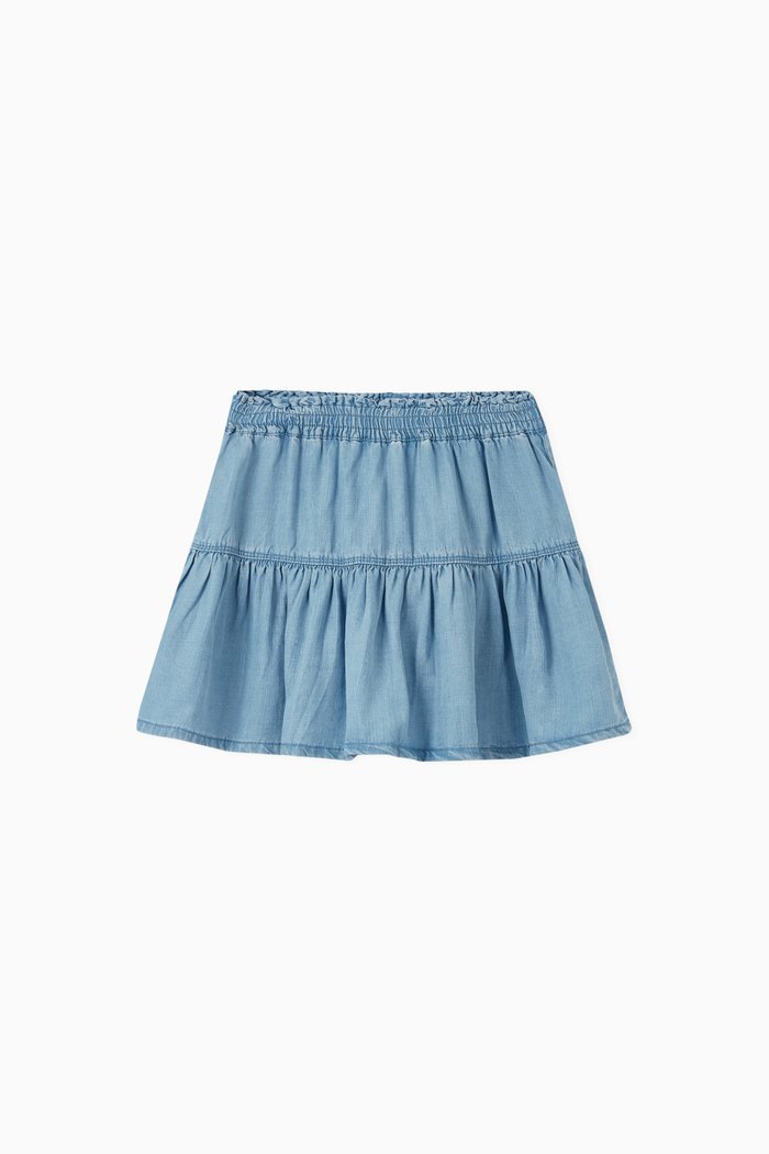 

Woven Denim Skirt, Blue