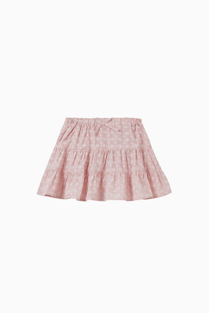 

Floral Skirt in Organic Cotton, Pink