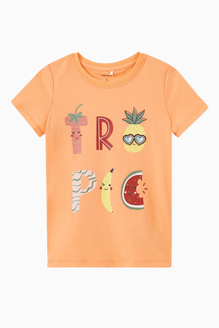

Printed T-shirt in Organic Cotton, Orange