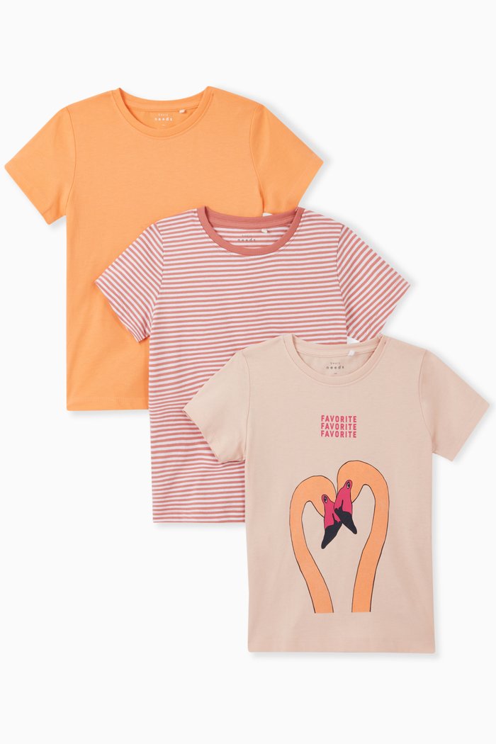

Assorted T-shirts in Stretch Cotton, Set of 3, Multicolour
